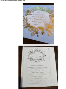 2025 09 07 Memorial Card for Pat