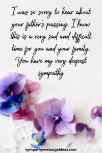 sympathy message for loss of father